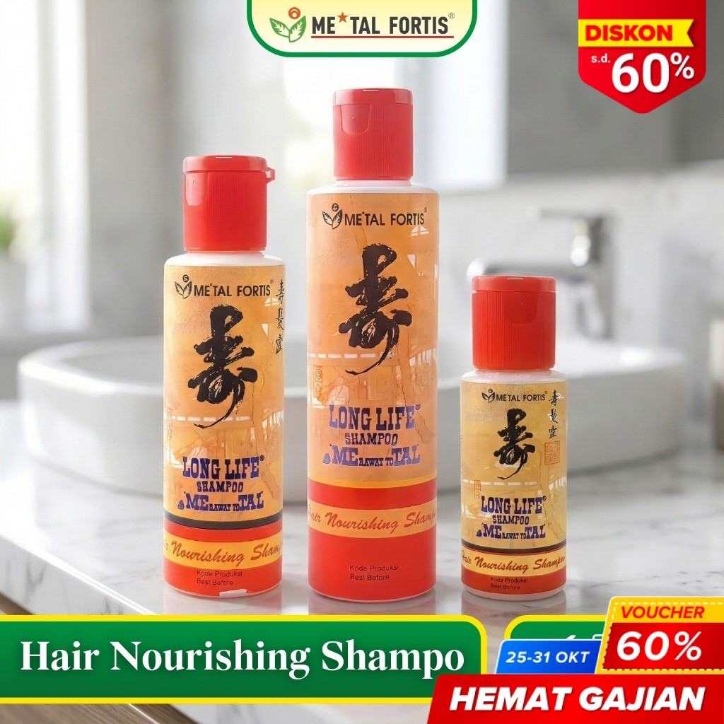 METAL FORTIS Shampo Metal 200 / 100 / 60 ML Hair Nourishing Long Life Shampoo Pembersih Dan Penumbuh