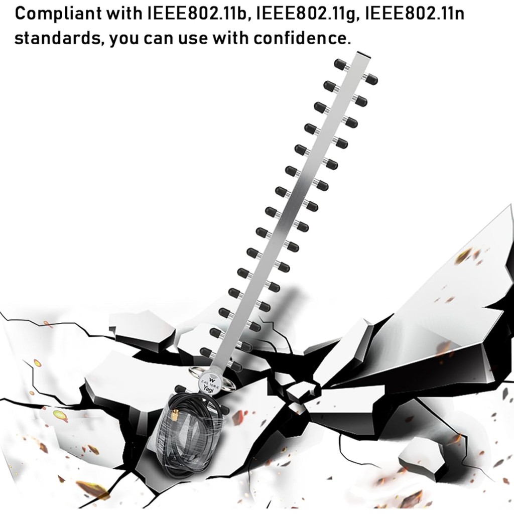 Yagi Antenna, Router Antenna, 2.4G 25dBi High Gain Router Network Card 16 Unit rectional Yagi Antenn