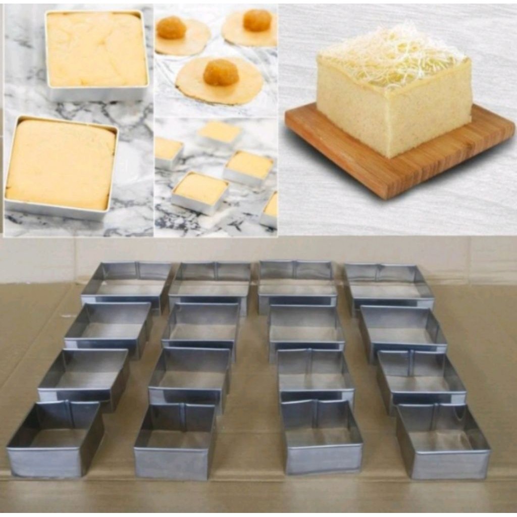 Cetakan roti kotak murah /Cetakan kue nastar Taiwan kotak / Ring kotak Stainless/ Ring roti burger k