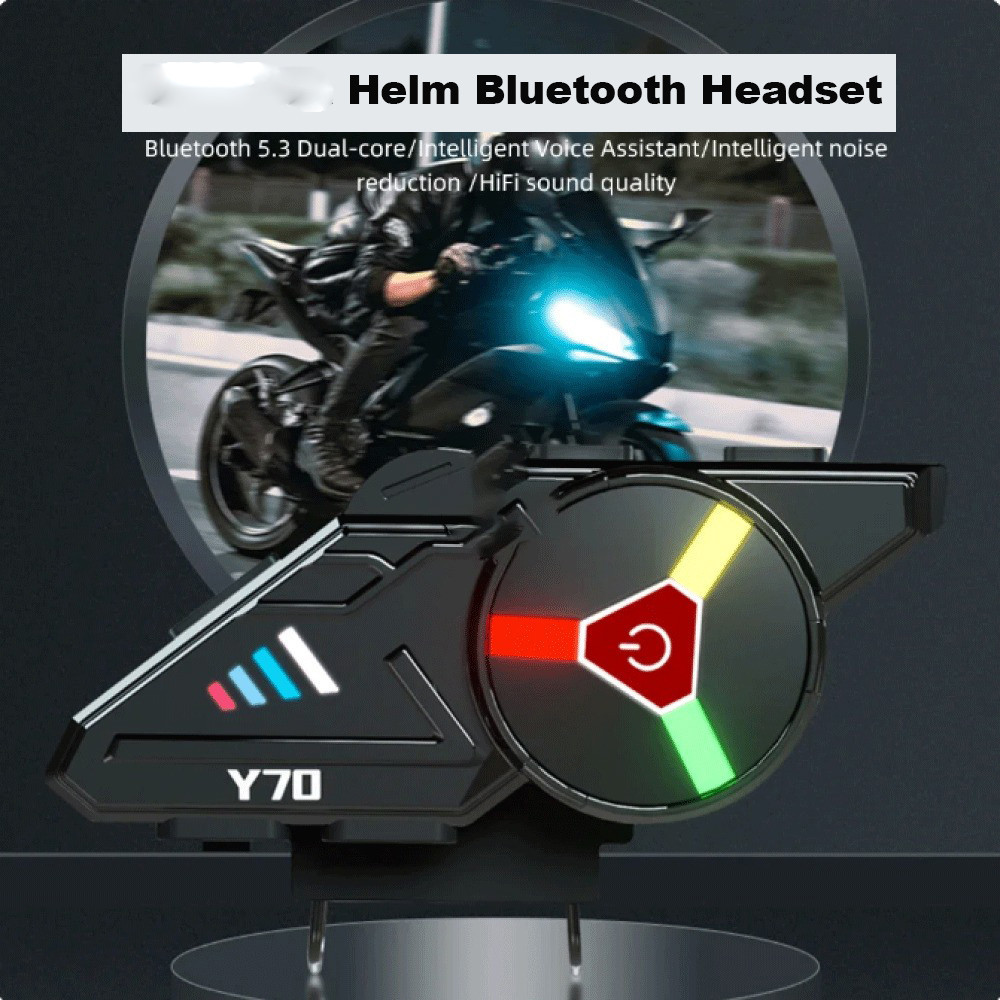 Intercom Helm Bluetooth 5.3 Headset Helmet Motorcycle RGB