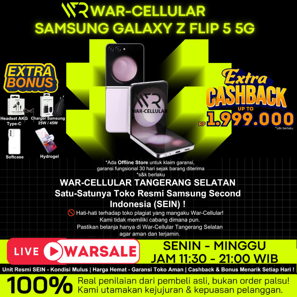 SEIN | SAMSUNG GALAZY Z FLIP 5 5G | 4 5G | 3 5G 512GB 256GB 128GB | SECOND RESMI