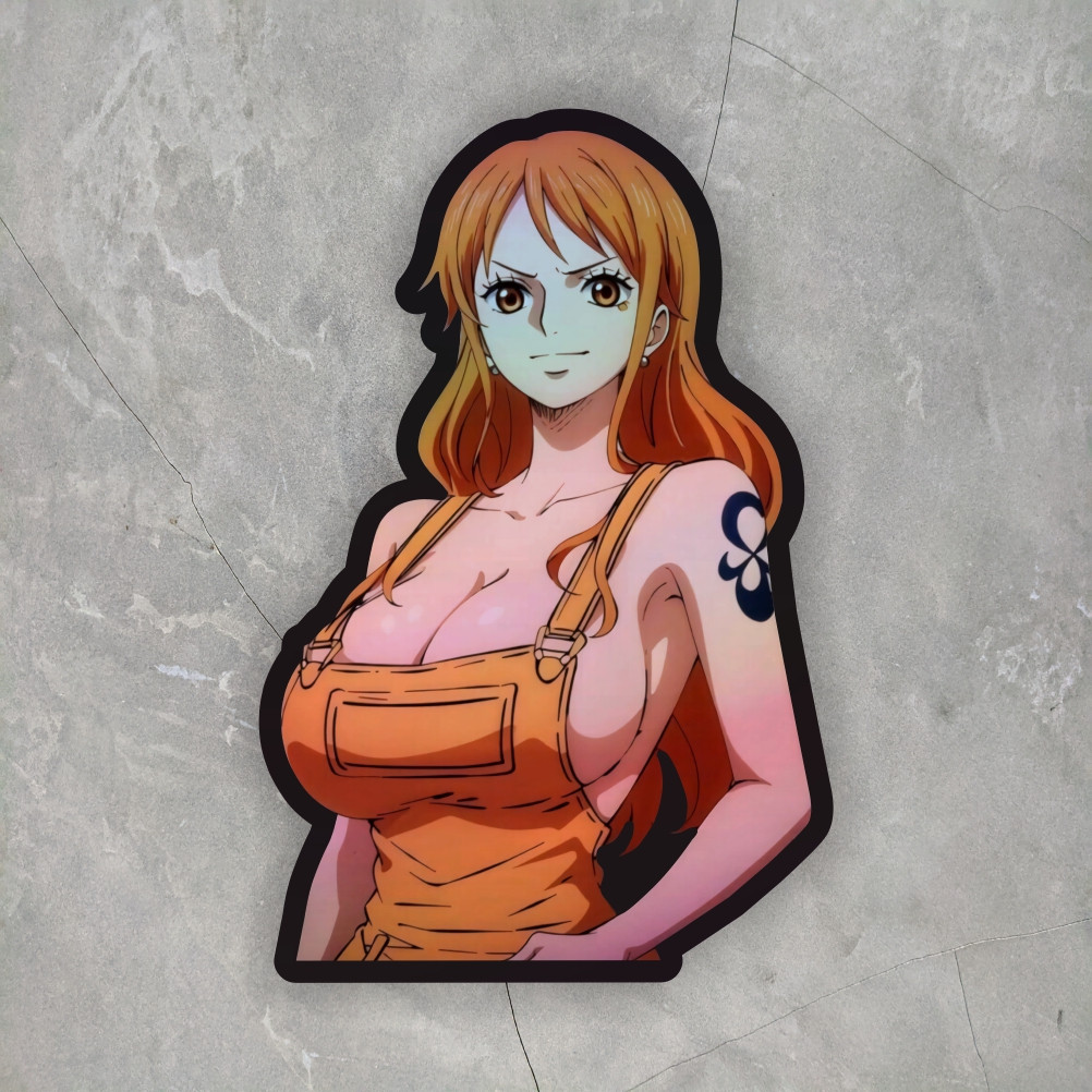 Sticker Anime Hologram One Piece Nami Sticker Case Hp Dll