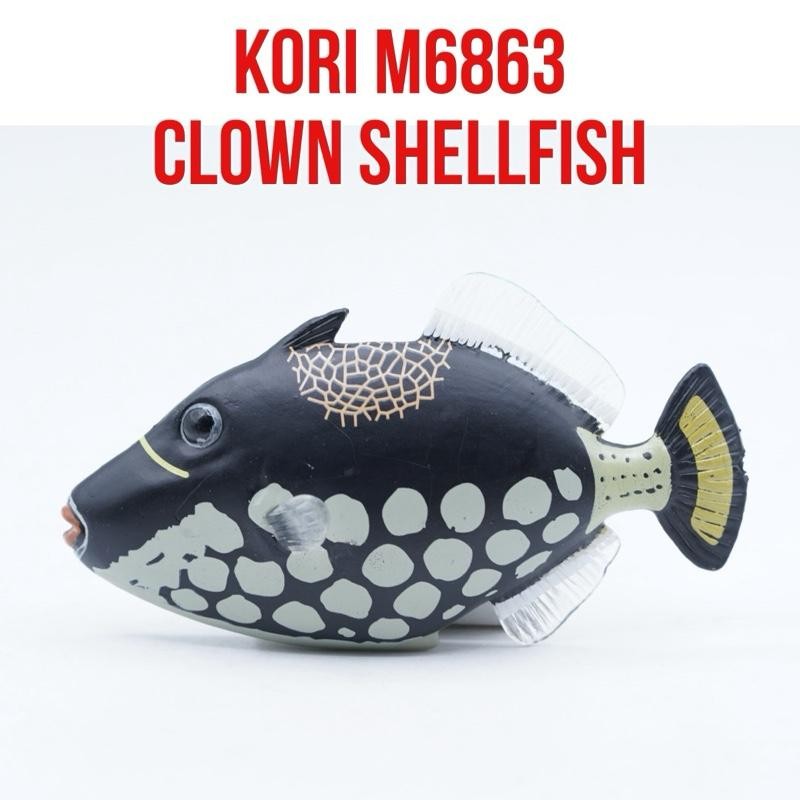 KORI Clown Shellfish Ikan Badut Anemon Amphiprion percula Mainan Figure Binatang Miniature Hewan Ani