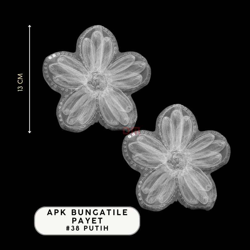 MAGELJAYA Aplikasi Bunga tile mute/mutiara putih #38#40