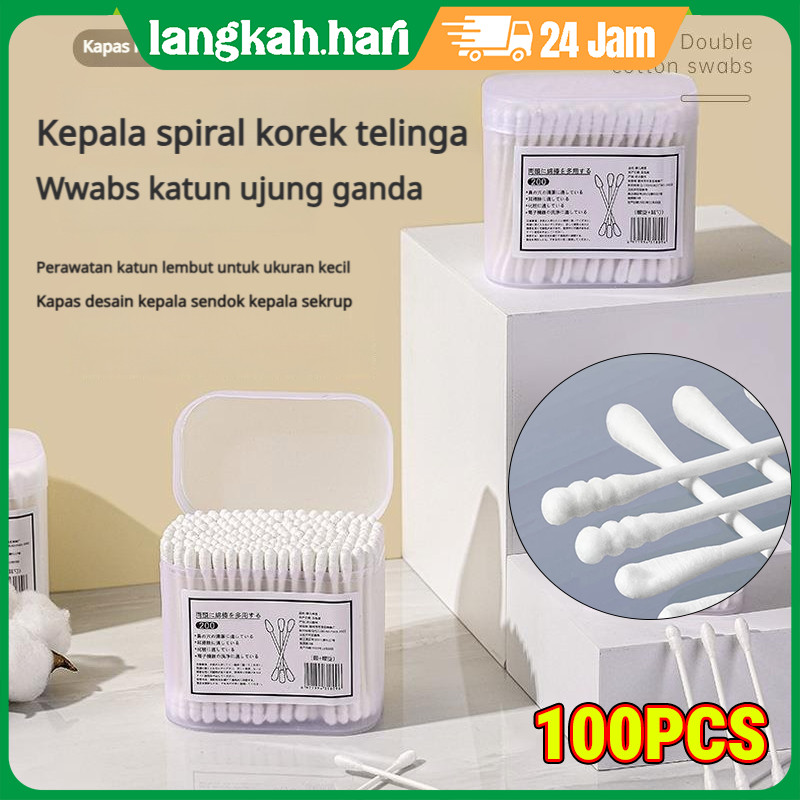Cotton bud, cotton bud batang putih dan hitam, sendok telinga, cotton bud spiral berkepala dua, cott