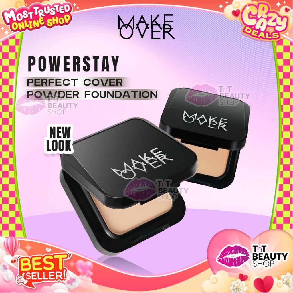 NEW MAKE OVER Perfect Cover Powder Foundation - TWC Two Way Cake Cover Melt and Blur Powder | TnT Be