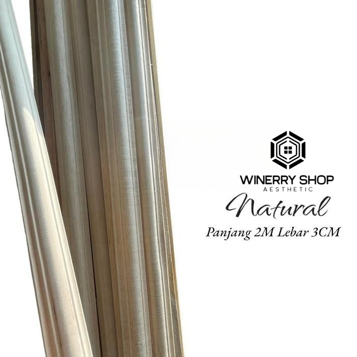 List Profil Dinding Wall Moulding HARGA/ 2 METER Warna Natural Kayu Premium / Frame Kayu Cermin Dind