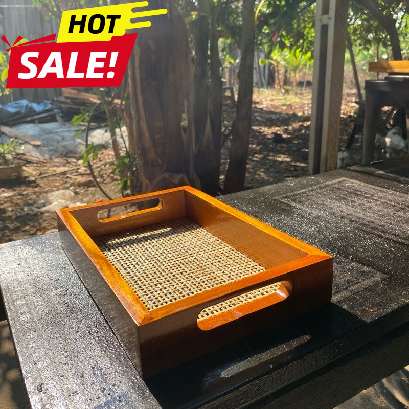 Nampan Rotan Aesthetic – Nampan Anyaman Rotan Natural untuk Sajian & Dekorasi