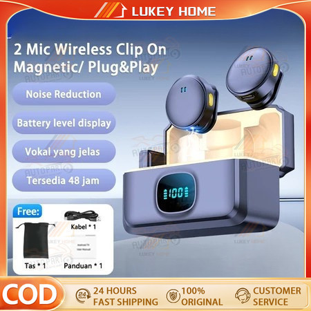 Mikrofon Nirkabel Lavalier Mic Portabel Audio Video Pembuatan Rekaman Wireless Microphone HP Clip On