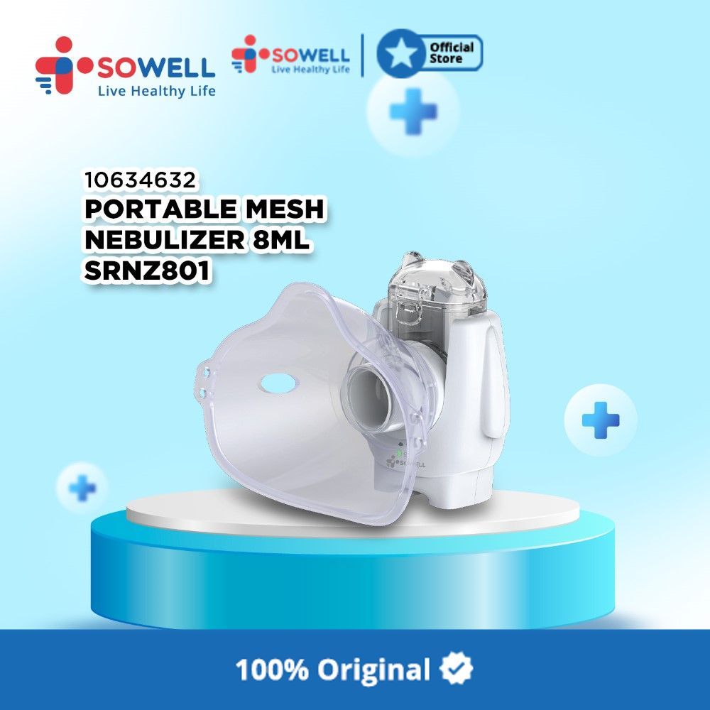 Sowell 8 ml Portable Mesh Nebulizer - Putih Portable Mesh Nebulizer Alat Uap Pernapasan Portable Ala