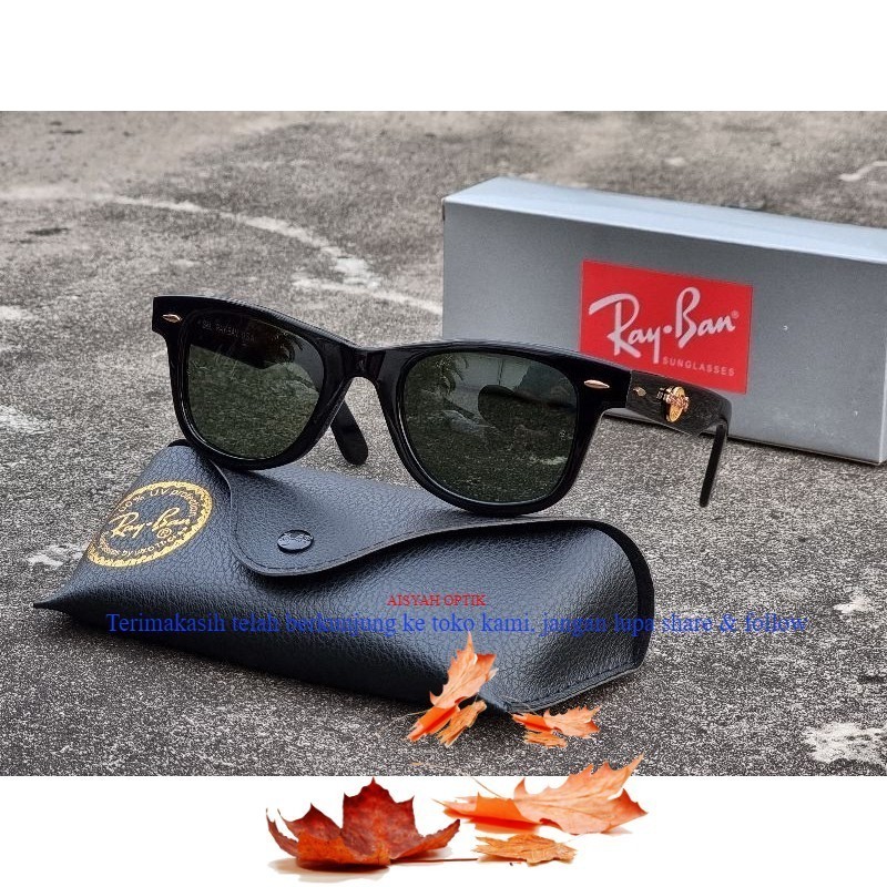 kacamata hitam RAYBAN WAYFARER B&L HARD ROCK CAFE lensa kaca original Authentic Fullset Box Ori
