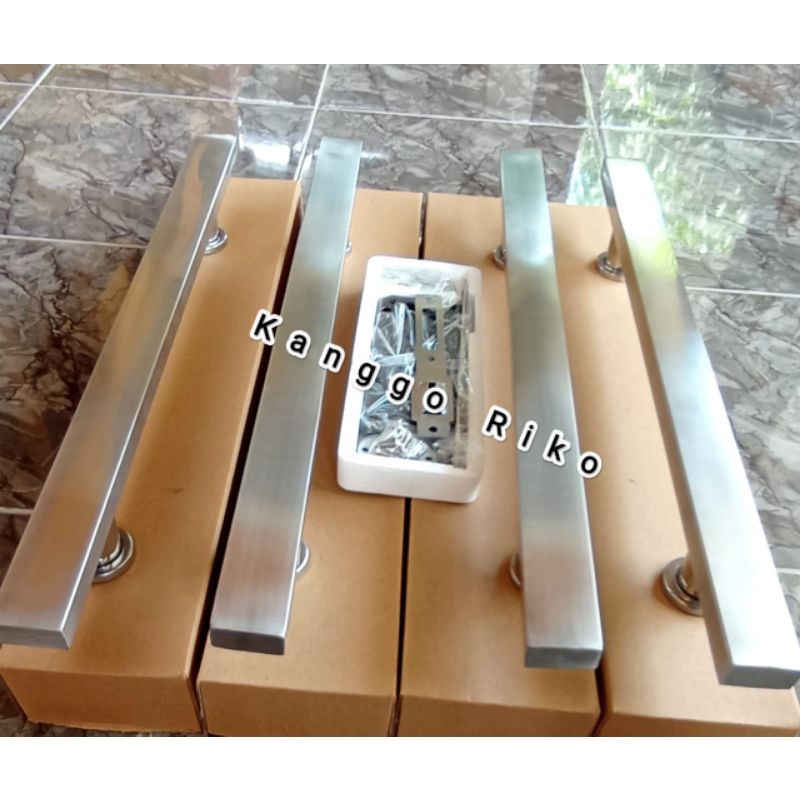 4pcs Handle pintu kupu tarung stainless 45cm 60cm bodi kunci pintu ruman pegangan pintu