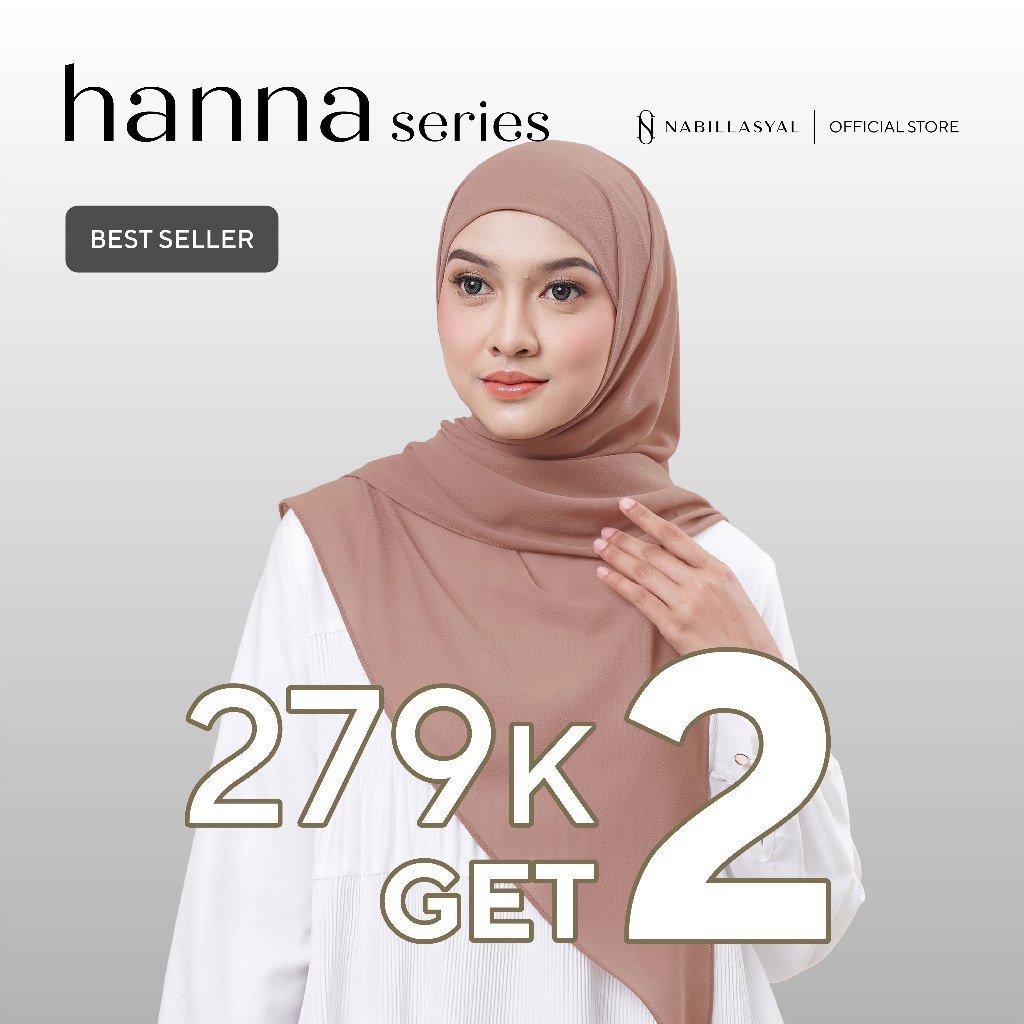 BIGMAXS Nabillasyal | Hijab Segiempat Inner 2 in 1 | Hijab Semi-Instant | Ceruti | Hanna Series