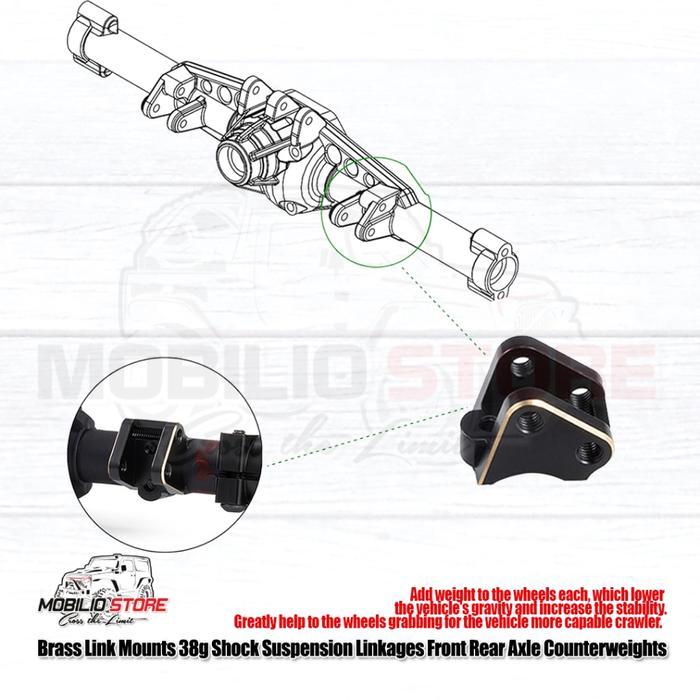 Brass Links Mounts Shocks Suspension Linkages Axle for Axial SCX10 II