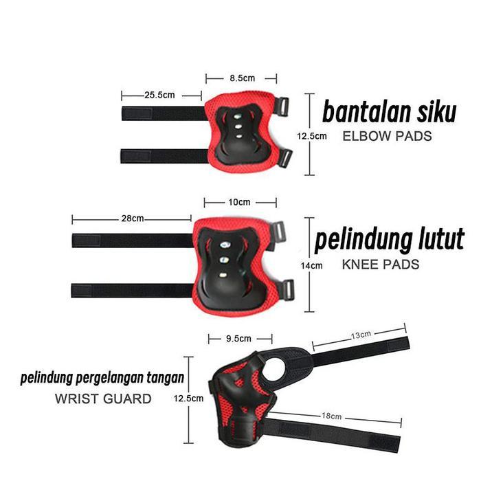7PCS Helm Deker Sepeda Anak Alat Pelindung Sepatu Roda Alat Rekreasi Olahraga Outdoor decker lutut B