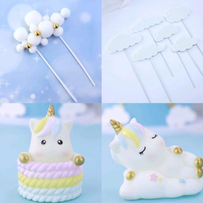 Topper Paket Unicorn Set 9pcs/setTopper Kue Design Unicorn Paketan
