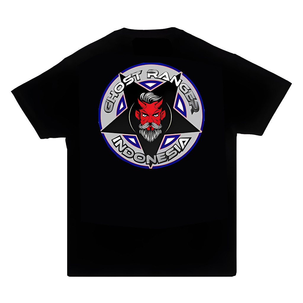 Kaos Baju Distro Local Pride Ghost Ranger Indonesia Unisex Hitam Pria Wanita Cotton Combed 24s RHS