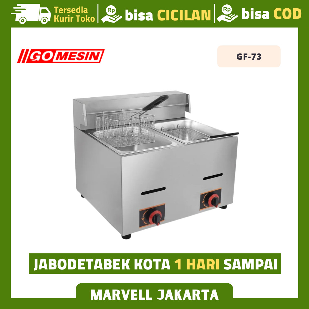 Deep Fryer Gas Gomesin GF-73 Gas Deep Fryer 2 Tank Garansi Resmi
