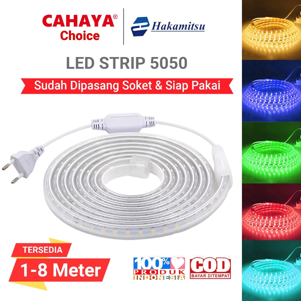 CAHAYA - LAMPU LED STRIP 5050 SMD METERAN LAMPU HIAS / PAKET LAMPU LED STRIP LENGKAP TINGGAL COLOK
