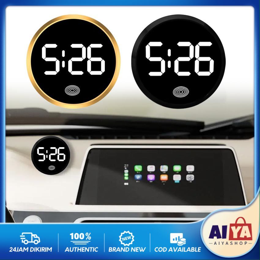 Luminous Jam Mobil Smrat Digital Led Mini Jam Elektronik Tempel Dashboard Mobil Jam Baru Tipe sentuh