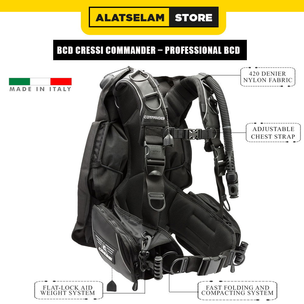 BCD Cressi Commander / BCD Cressi X-Elite – Professional BCD / Jacket BCD Scuba Diving / Perlengkapa