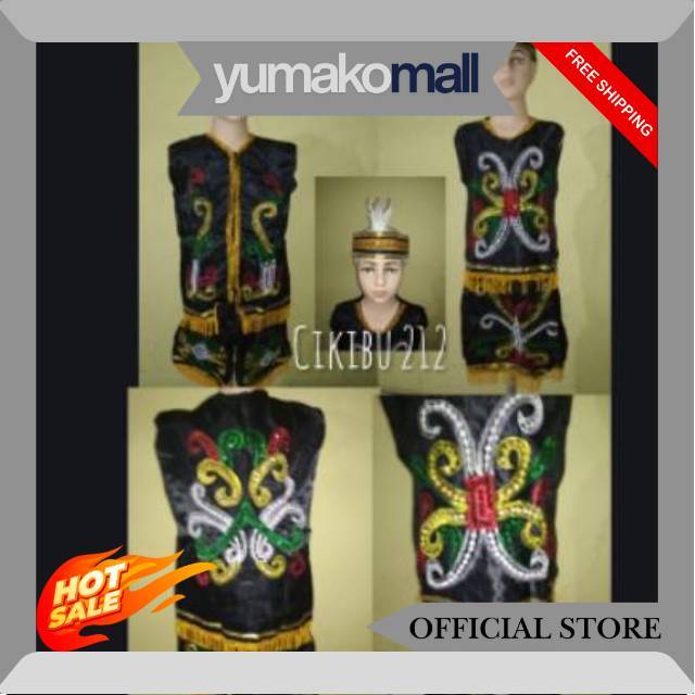 Baju adat kalimantan timur anak (cikibu)