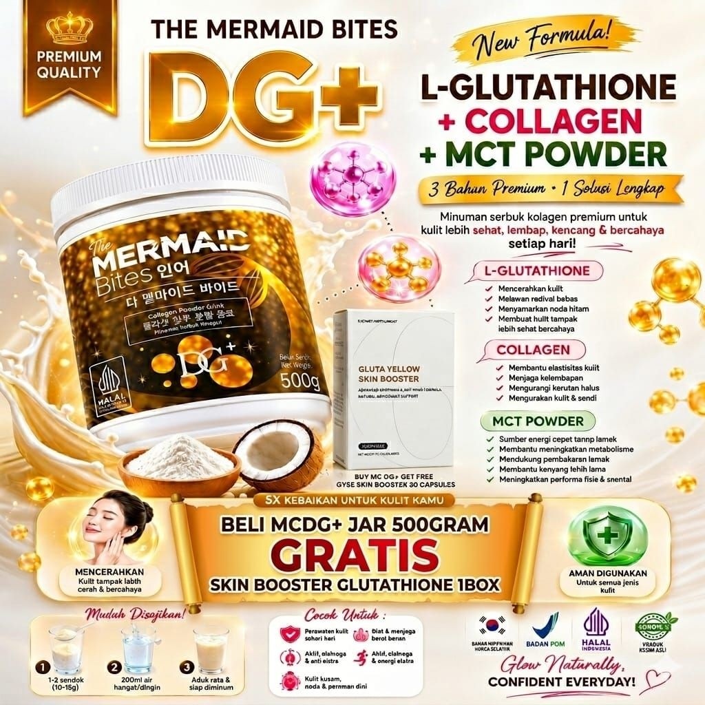 BPOM MARINE COLLAGEN DOUBLE GLUTATHIONE MCDG+ (DOUBLE GLUTATHIONE PLUS 500GRAM