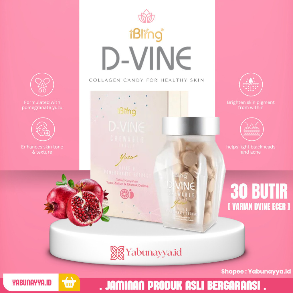 DVINE COLLAGEN Original 100% Ori - ECER 60 Butir Dari 1 BOX DVine Collagen Pemutih Wajah Pemutih Bad
