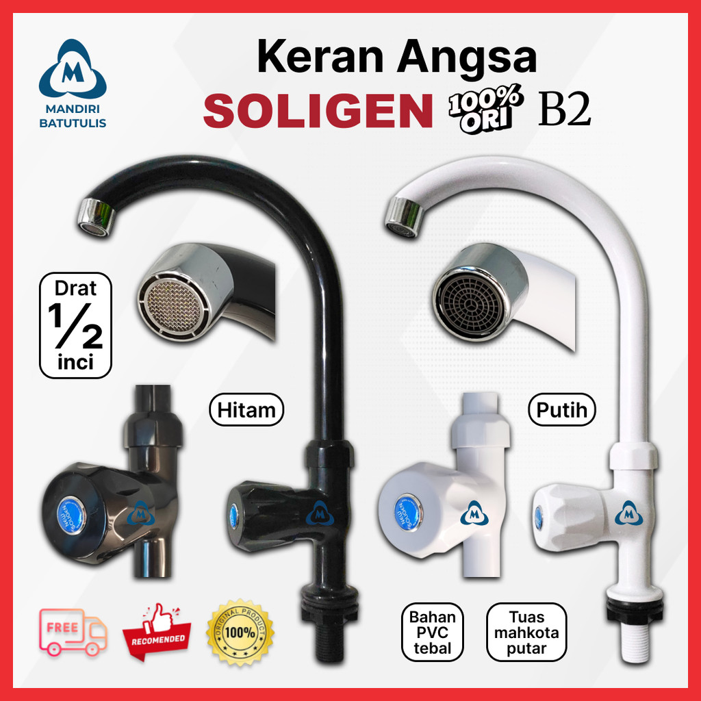 Kran Cuci Piring Plastik PVC Soligen B2 Murah Fleksibel - Keran Angsa Wastafel Cuci Piring Dapur teb