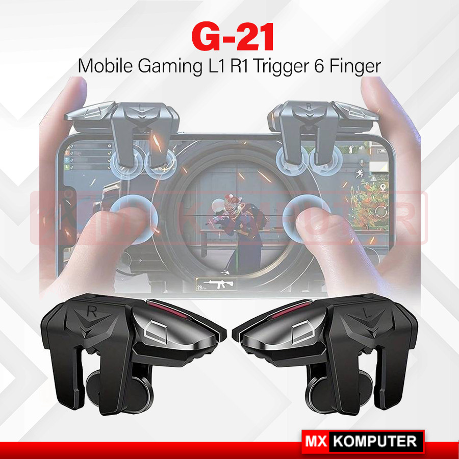 G21 Trigger Pubg FF Fps L1 R1 Gaming Six Finger Trigger Gaming     Berkualitas