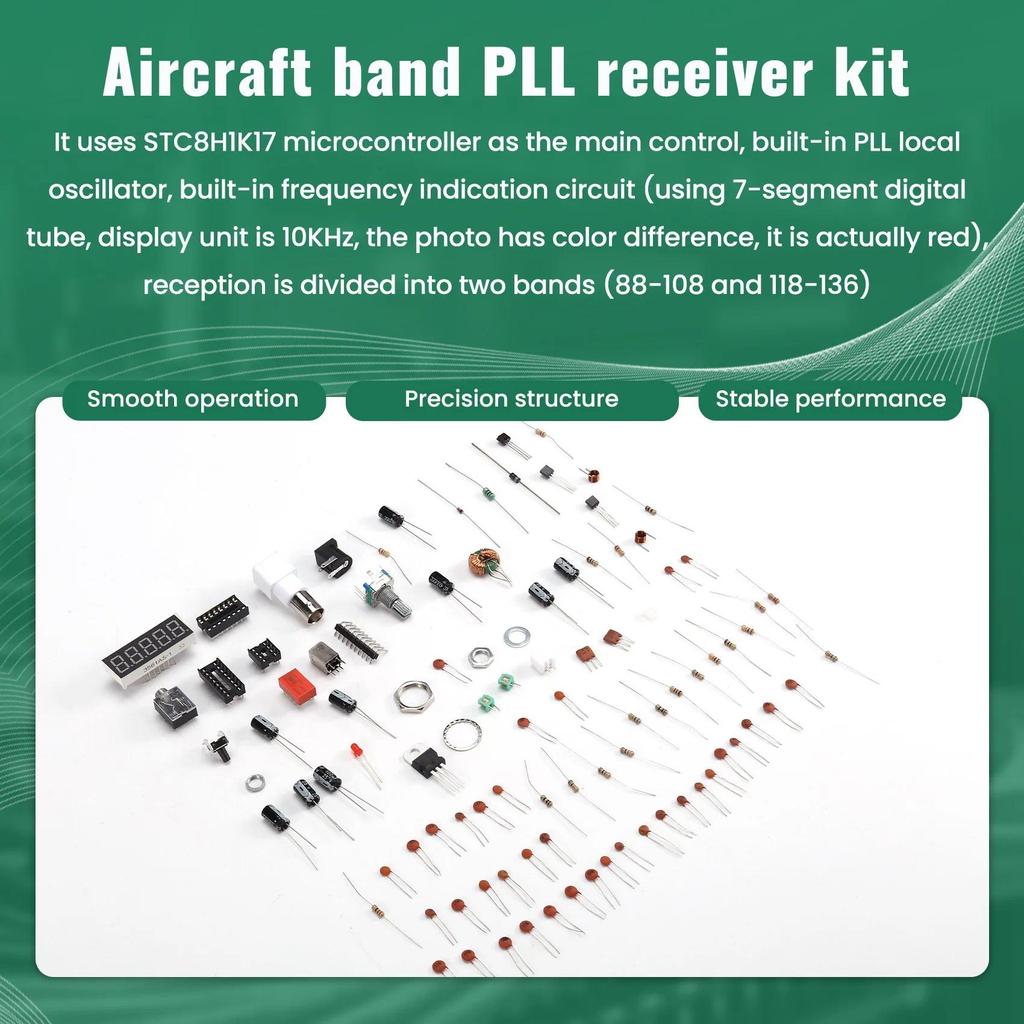 IDUD FM AM Rao Receiver FM Broadcast Aviation Band PLL Receive Y Kit 118136M 88108M gital splay