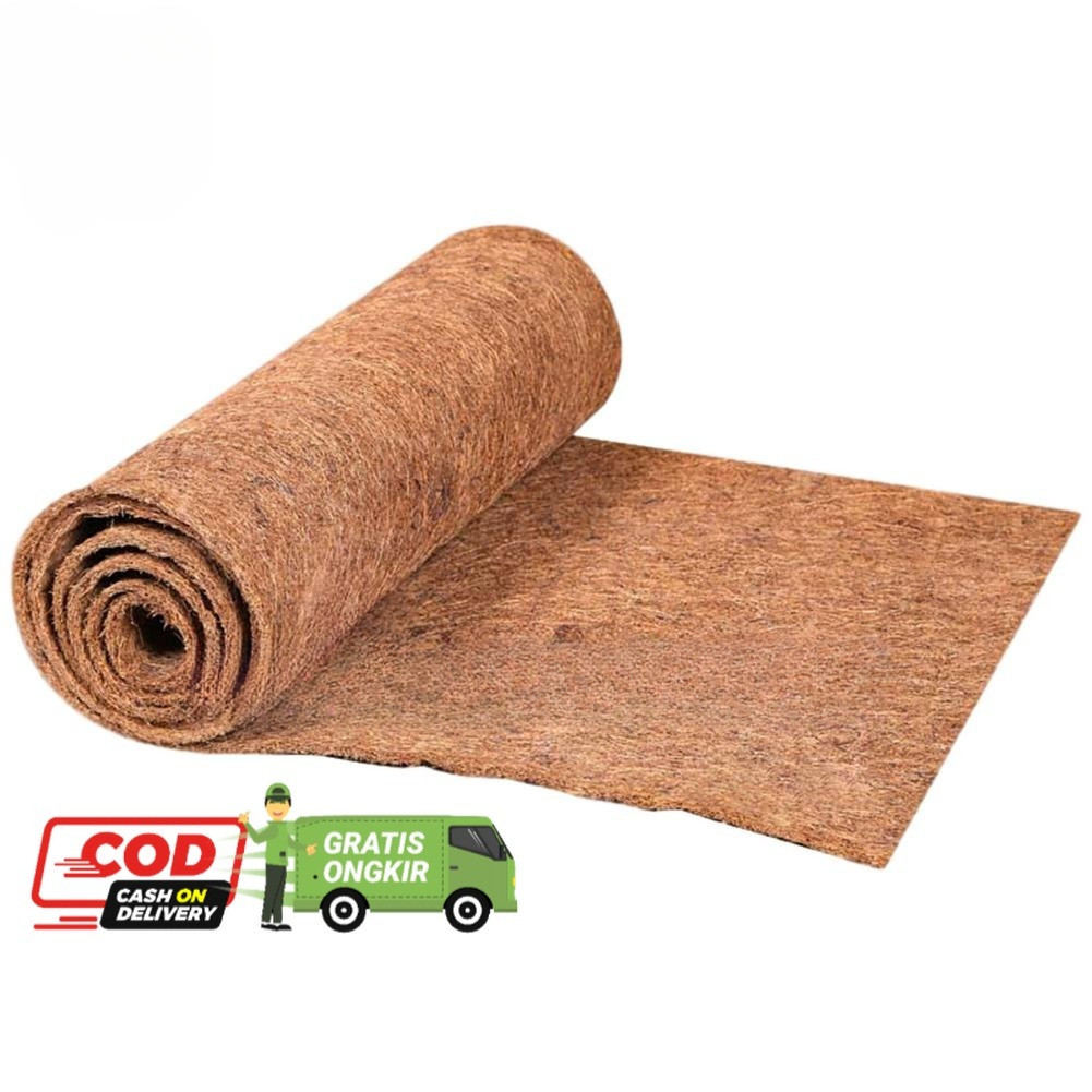 90x90Cm Tikar Kelapa Alami Coco Liner Kelapa Rol Besar Karpet Kelapa Gantung Dinding Keranjang Pot B