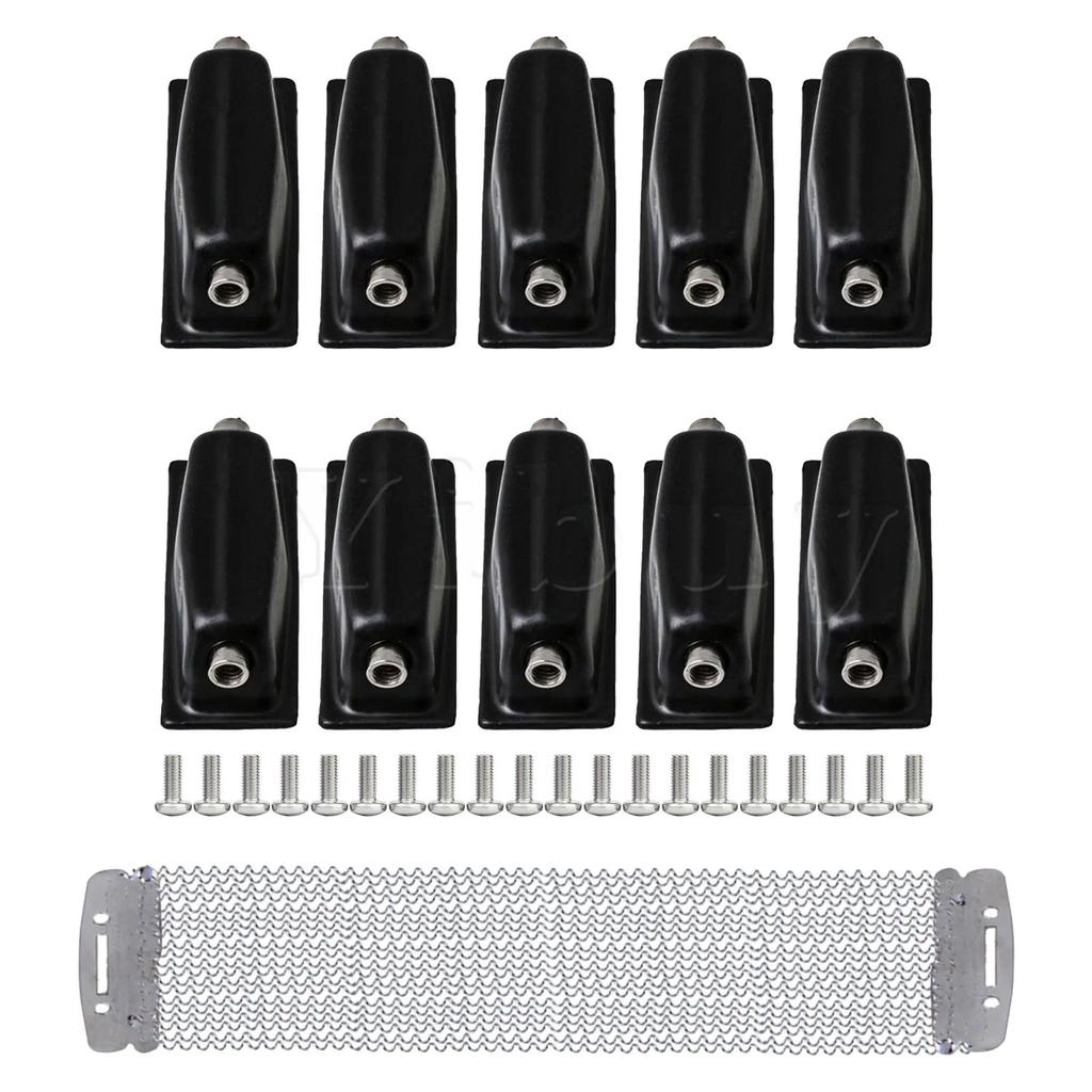 Yibuy 11Pieces Metal Snare Lug and Wire Set for 14 inch Snare Drum Harde