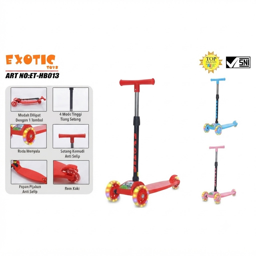 Skuter Anak Otoped lipat ET HB 013 Scooter Exotic Mainan Anak ET-HB013