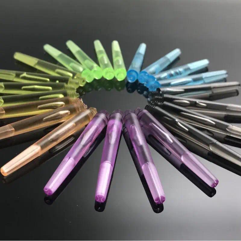* 12 Pcs 45/35MM Plastic Darts Shafts 4.5mm Screw Thread Transparent Dart Stems With Stainless Steel