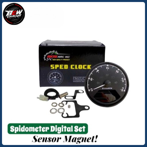 Bew Variasi - Promo speedometer Babon Digital Model Bulat Spidometer Led Custom Spido Babon + Sensor