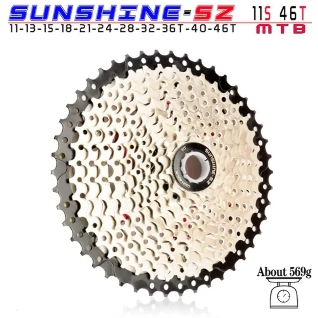 Foto Sprocket Cassette Gear gir Sunshine 11s 11 speed 11-46T  46T wide ratio