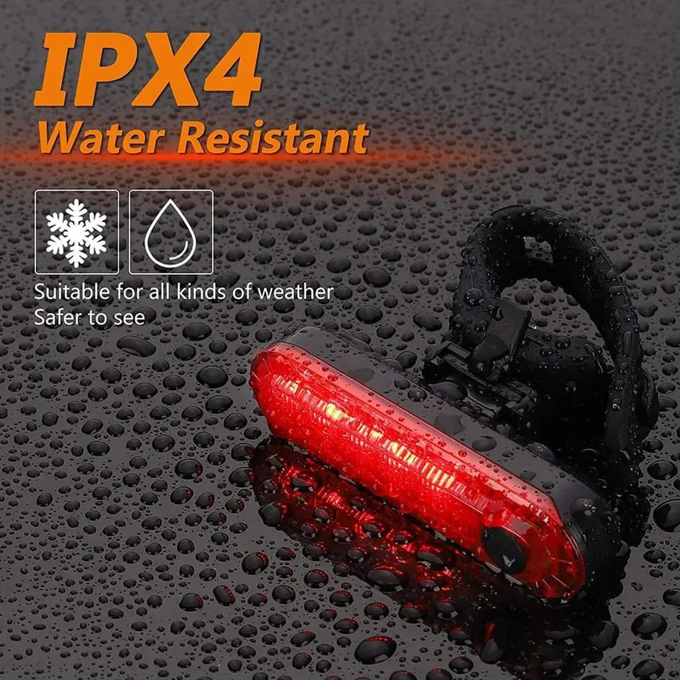 Foto Lampu Belakang Sepeda Tail light USB Rechargeable Bisa Di Cas Charger Nyala Terang