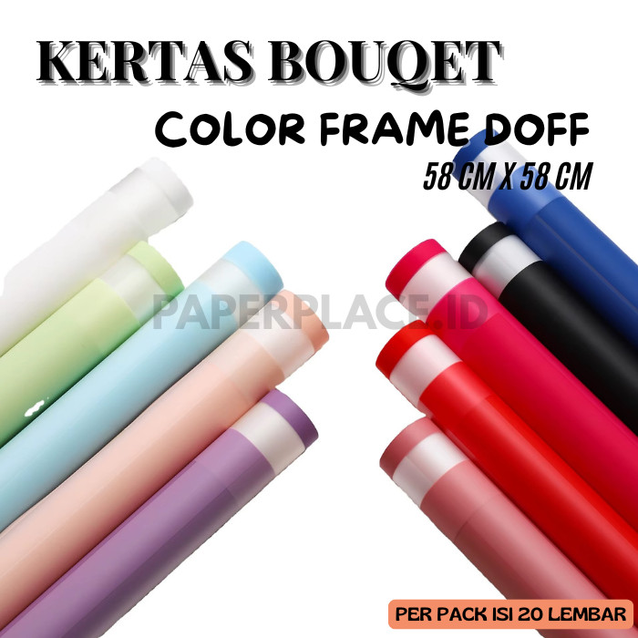 [TERBARU] KERTAS BUKET COLOR FRAME DOFF LIST TRANSPARANT  UNTUK BUKET BUNGA SNACK UANG KADO HAMPERS