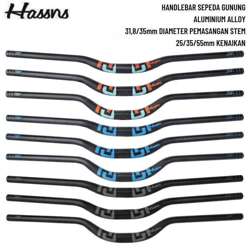 Foto Hassns Handlebar Stang 31.8mm x 780 rise 25 35 55 OS untuk XC AM enduro alumunium not carbon