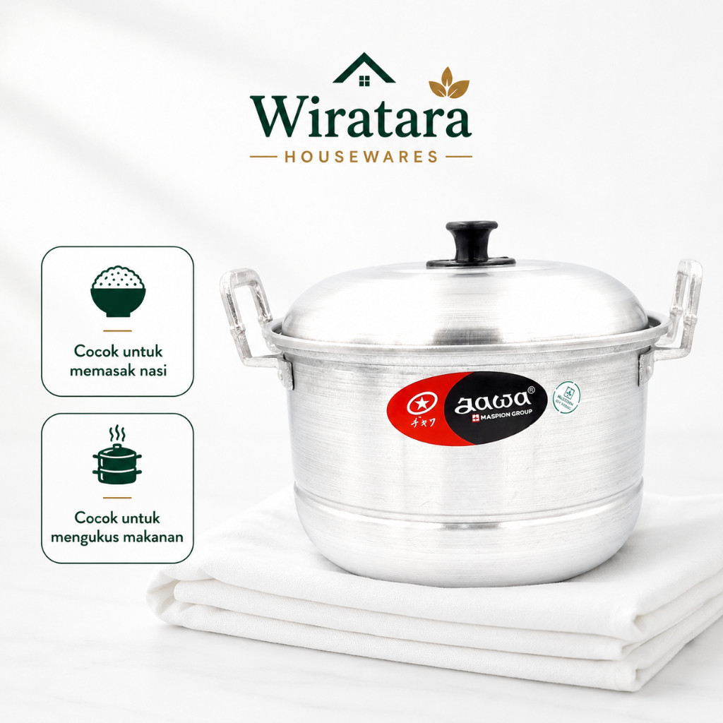 Maspion Dandang Nasi + Kukus Kualitas Premium | Panci Kukusan Aluminium | Steamer Pengukus
