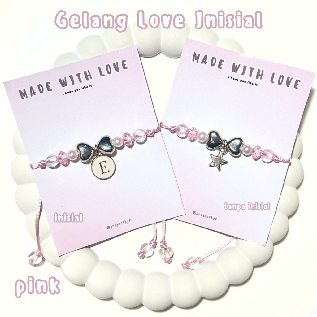 Gelang Inisial Love Star | Gelang Couple Inisial BISA PILIH HURUF