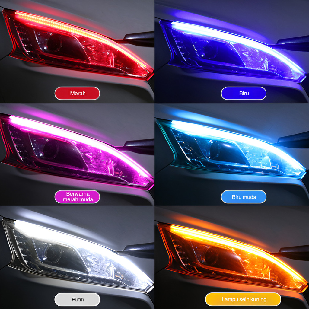 Cahaya Mengalir Lampu LED Mobil dengan Efek Pencahayaan Mengalir/Strip Dekorasi Mobil/Lampu Siang Ha
