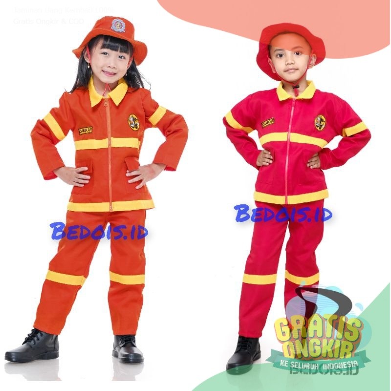 Seragam Pemadam Anak / Seragam Damkar Cilik / Profesi Pemadam Anak/ Seragam Damkar #agustusan kostum