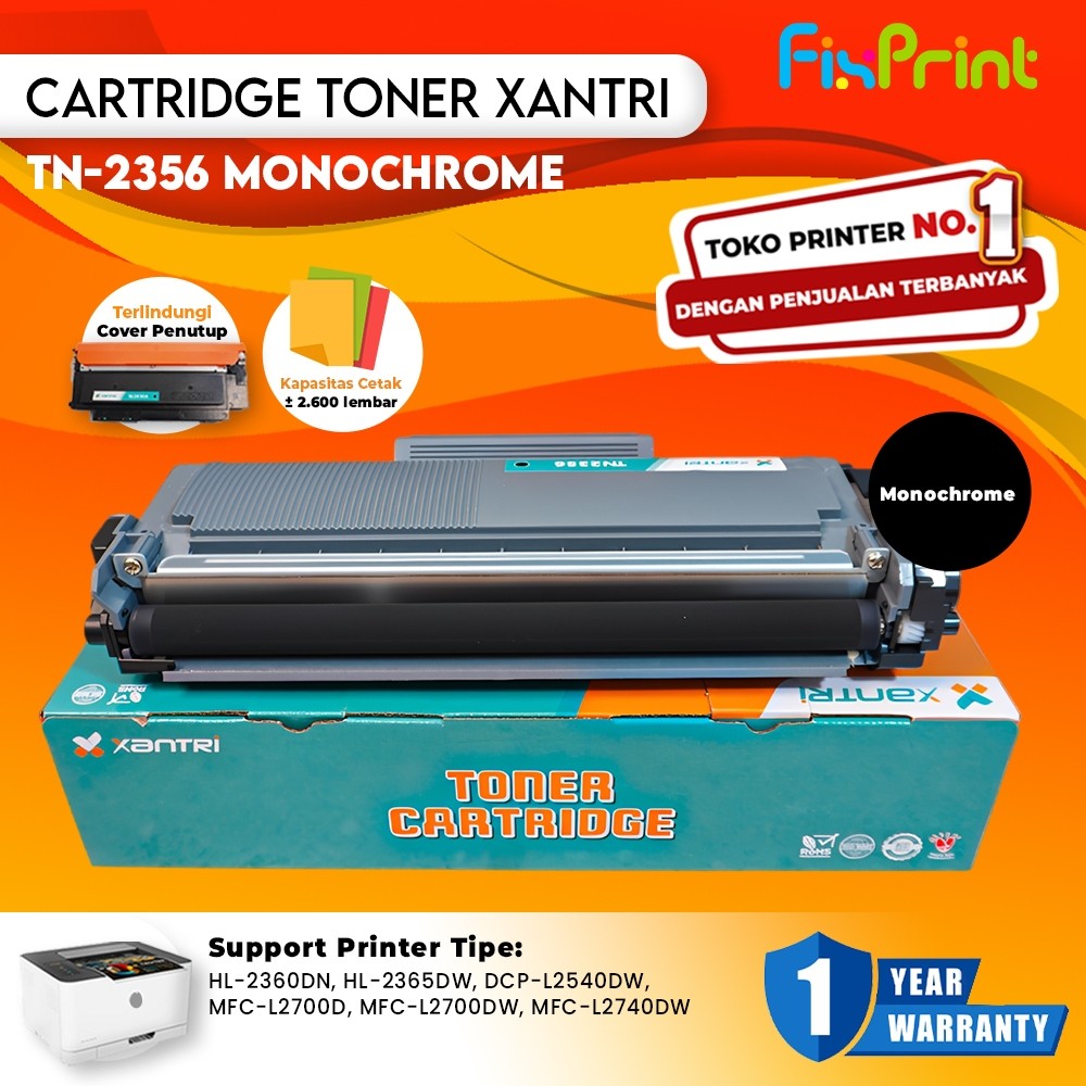 Cartridge Toner Premium Xantri TN2356 Printer Brother MFC-L2740DW L2540DW L2700D L2700DW