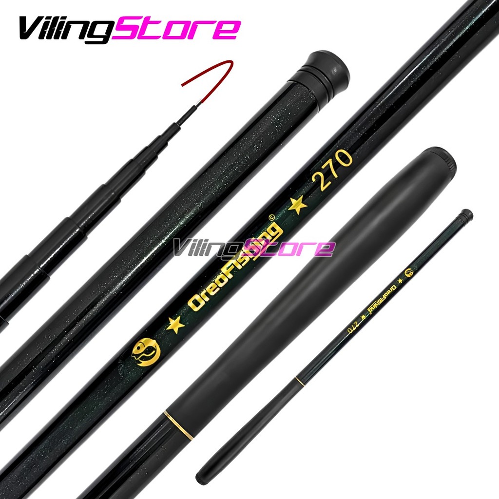 Joran Pancing Tegek Telescopic 1.80M-4.50M Ringan Fleksibel Fiberglass Untuk Mancing Nila Mujair Wad