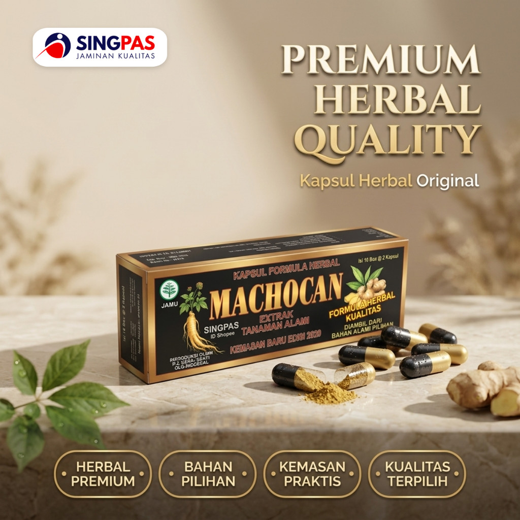 MACHOCAN Herbal Premium Isi 20 Kapsul (10 Sachet)
