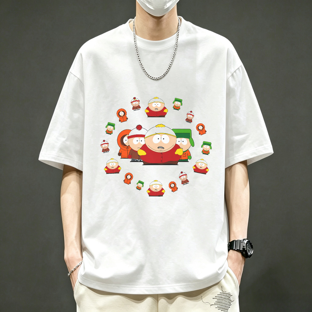 Kaos Oblong Putih Sablon Karakter Kartun South Park Kaos Unisex Pria Streetwear Vintage Retro Kaos K