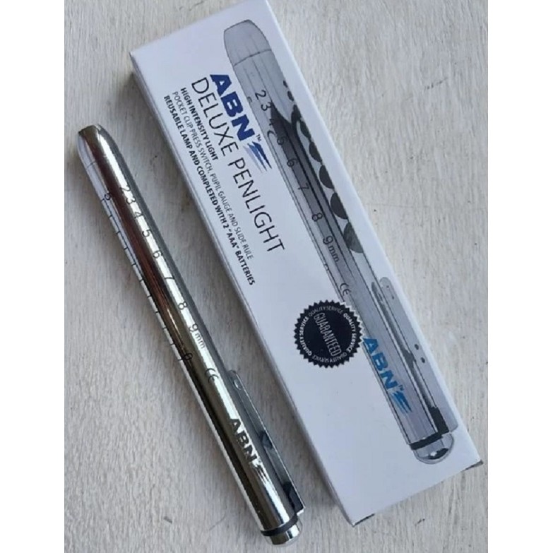 ABN - PENLIGHT DELUXE CHROME / Penlight sinar kuning / Senter medis