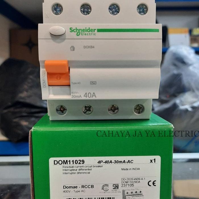 RCCB ELCB DOMAE 4P 40A SCHNEIDER 30MA 300MA - 30MA